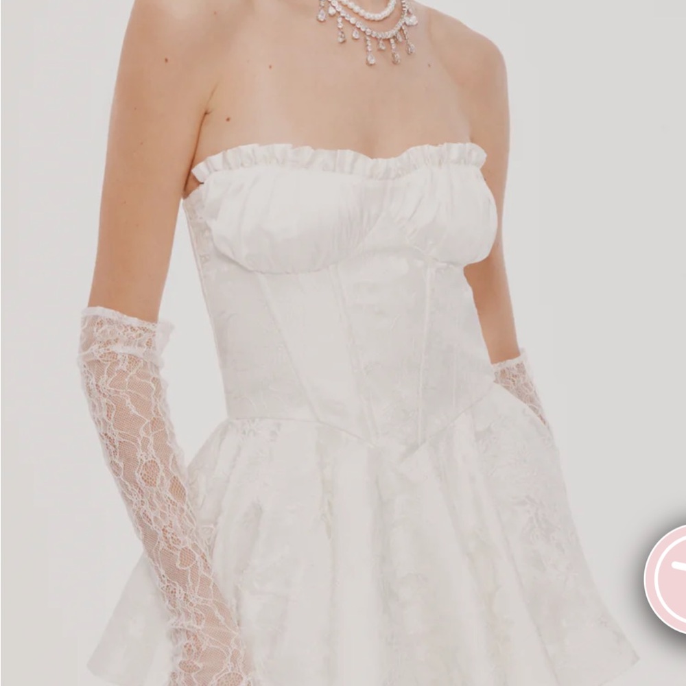 Nana Jacqueline White Strapless A-Line Sundress